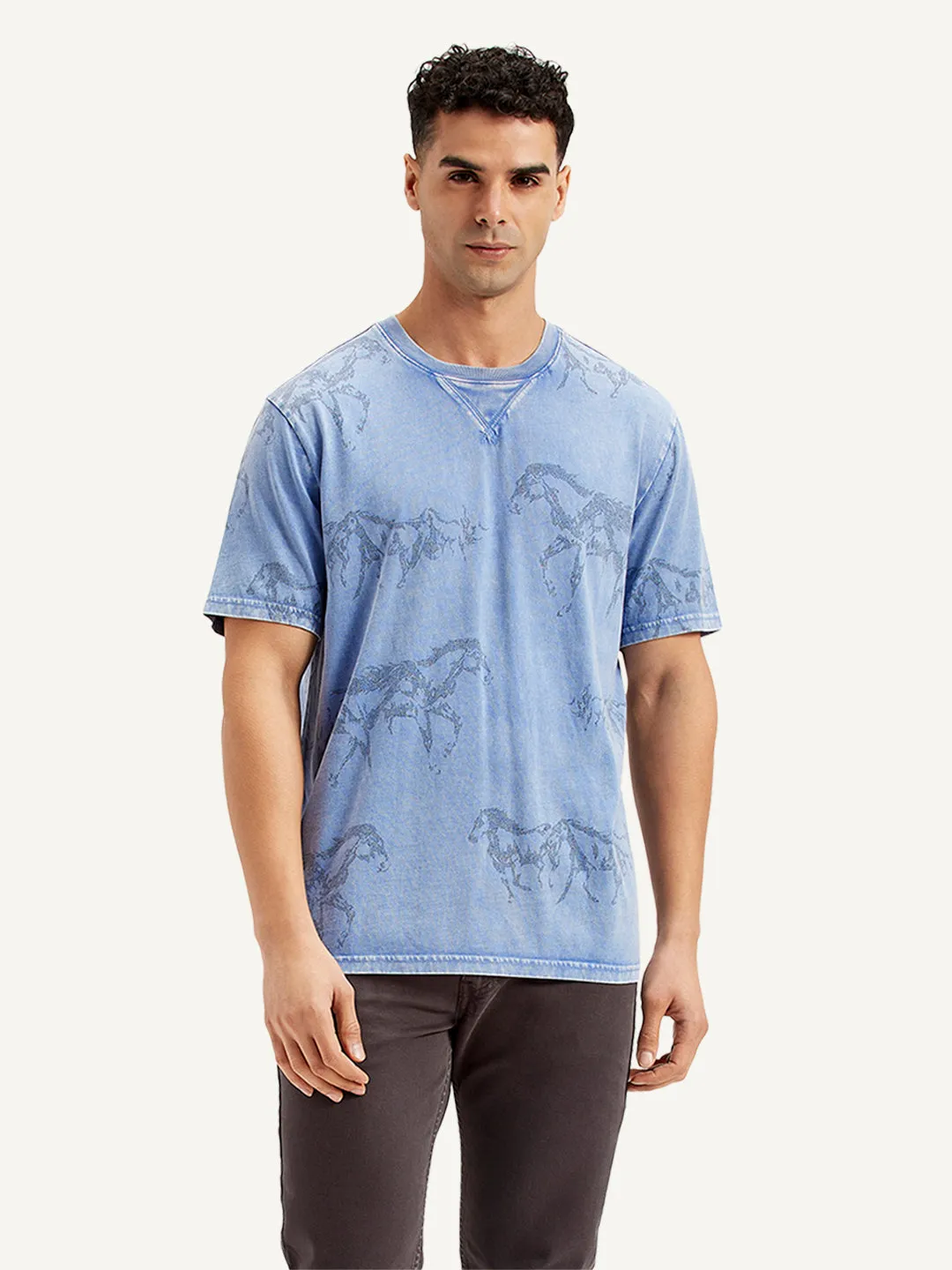 Men's Conversational Print Regular Fit T-Shirt