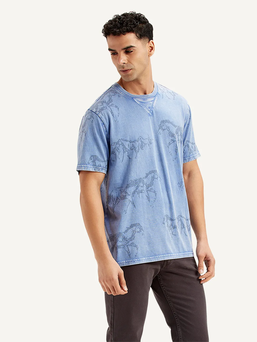 Men's Conversational Print Regular Fit T-Shirt