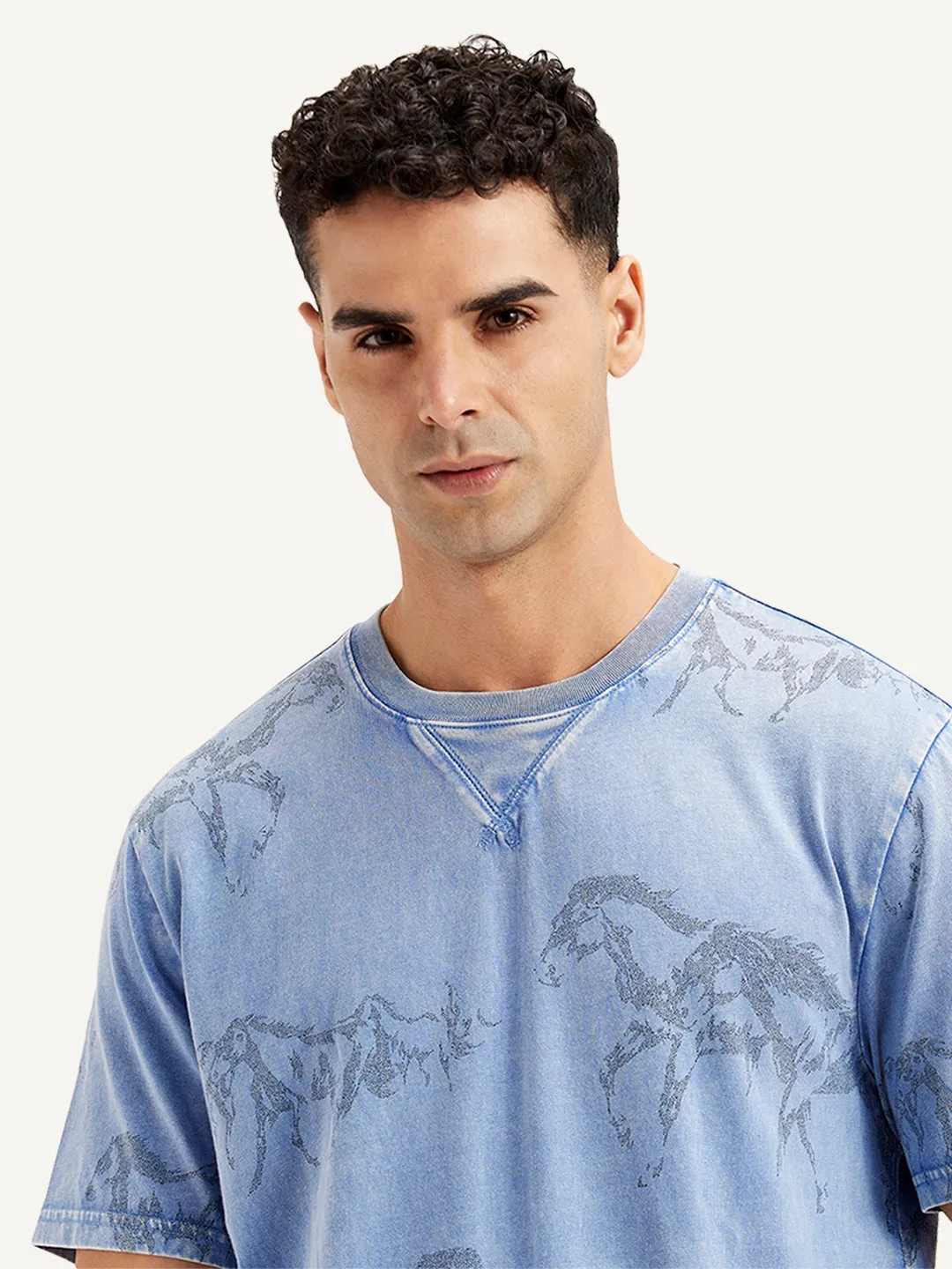 Men's Conversational Print Regular Fit T-Shirt