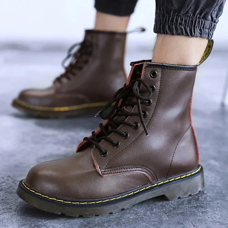 Men's Durable Lace Up Vegan Leather Winter Boots  | Ideal for Winter