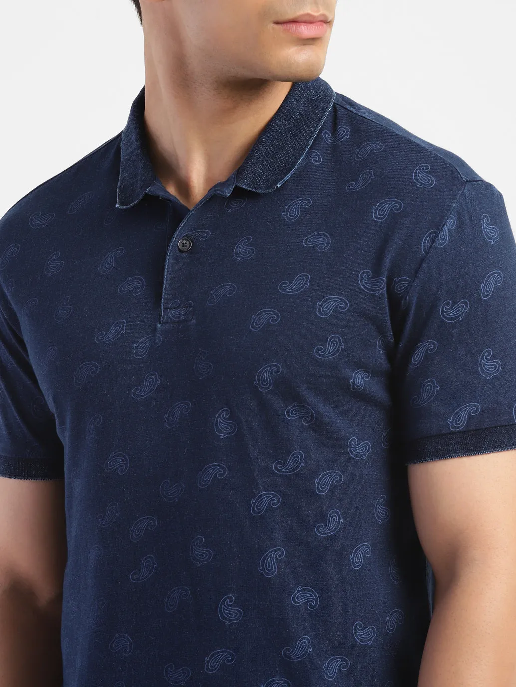 Men's Paisley Print Polo T-shirt