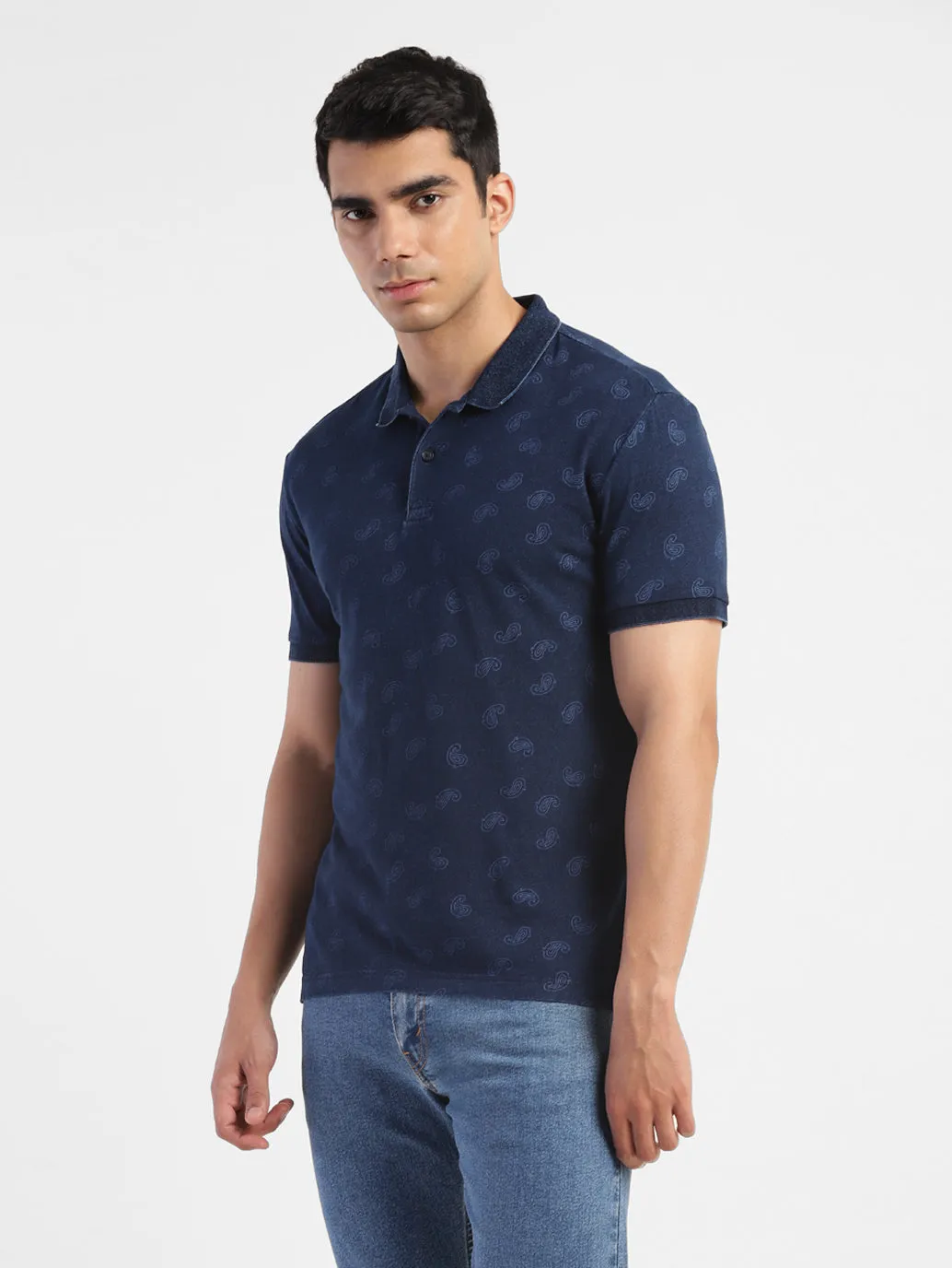 Men's Paisley Print Polo T-shirt