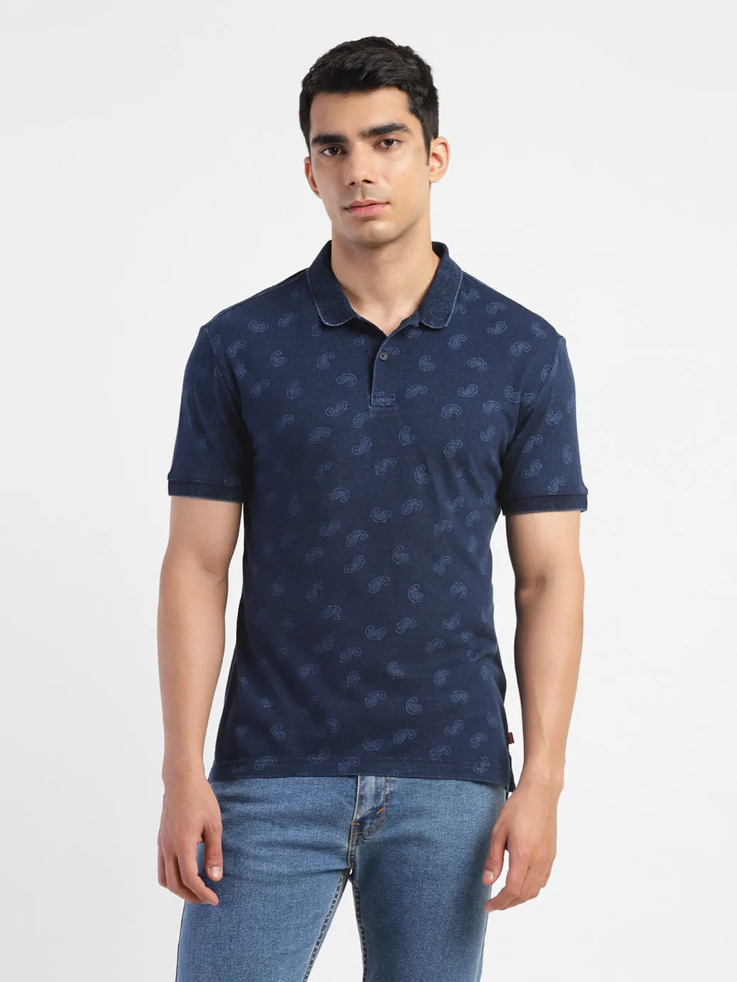 Men's Paisley Print Polo T-shirt