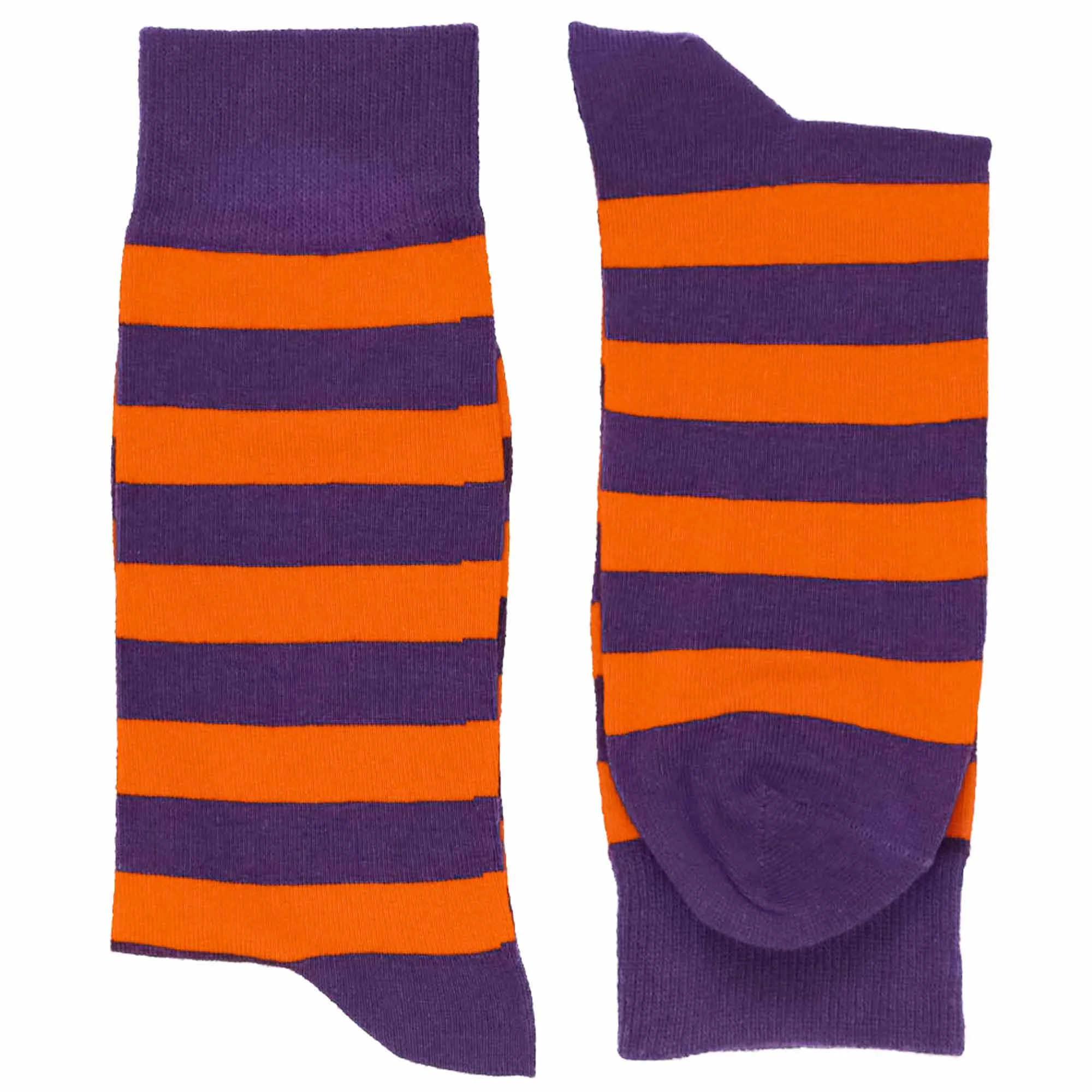 Men's Purple and Orange Striped Socks