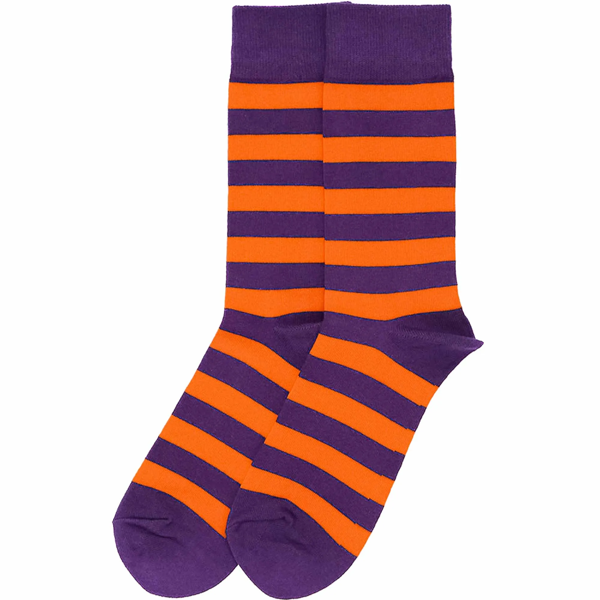 Men's Purple and Orange Striped Socks