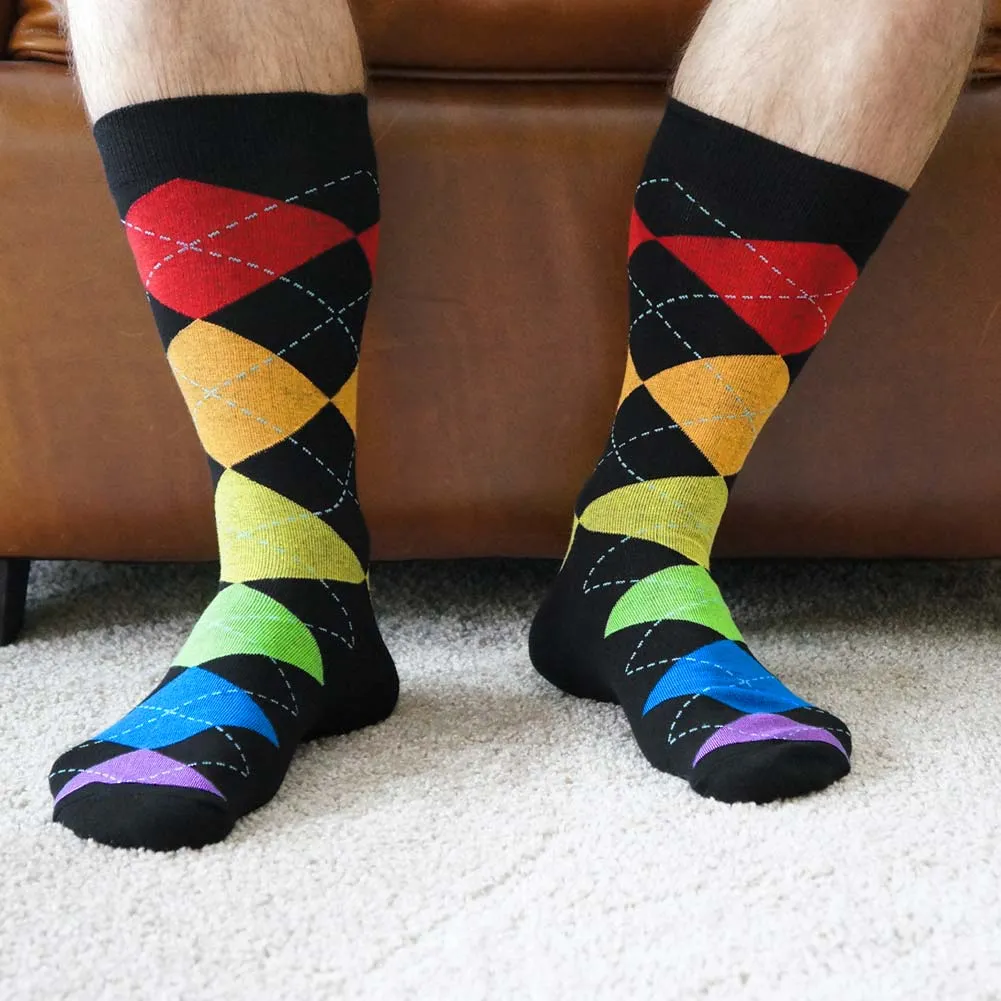 Men's Rainbow Argyle Socks