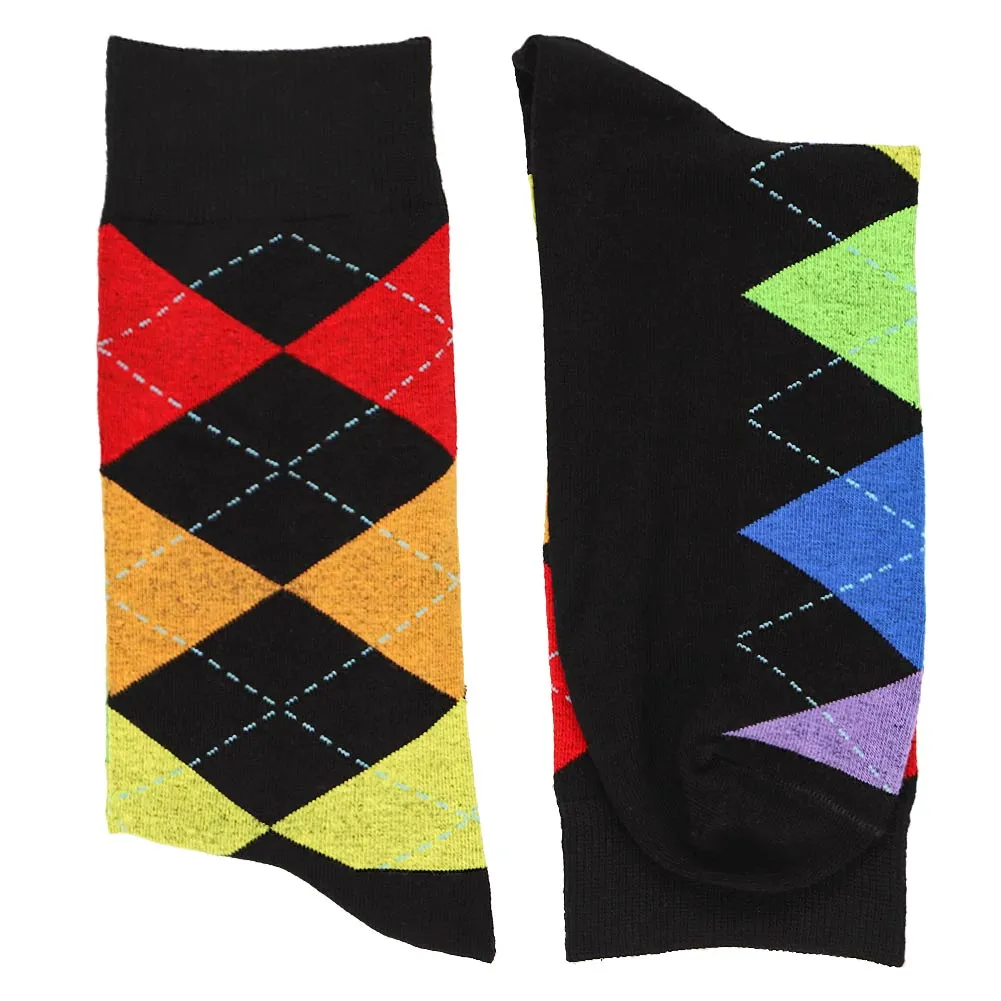 Men's Rainbow Argyle Socks