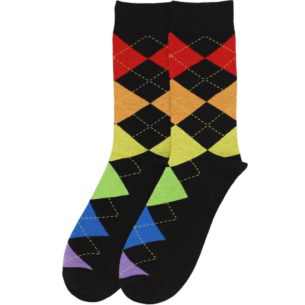 Men's Rainbow Argyle Socks