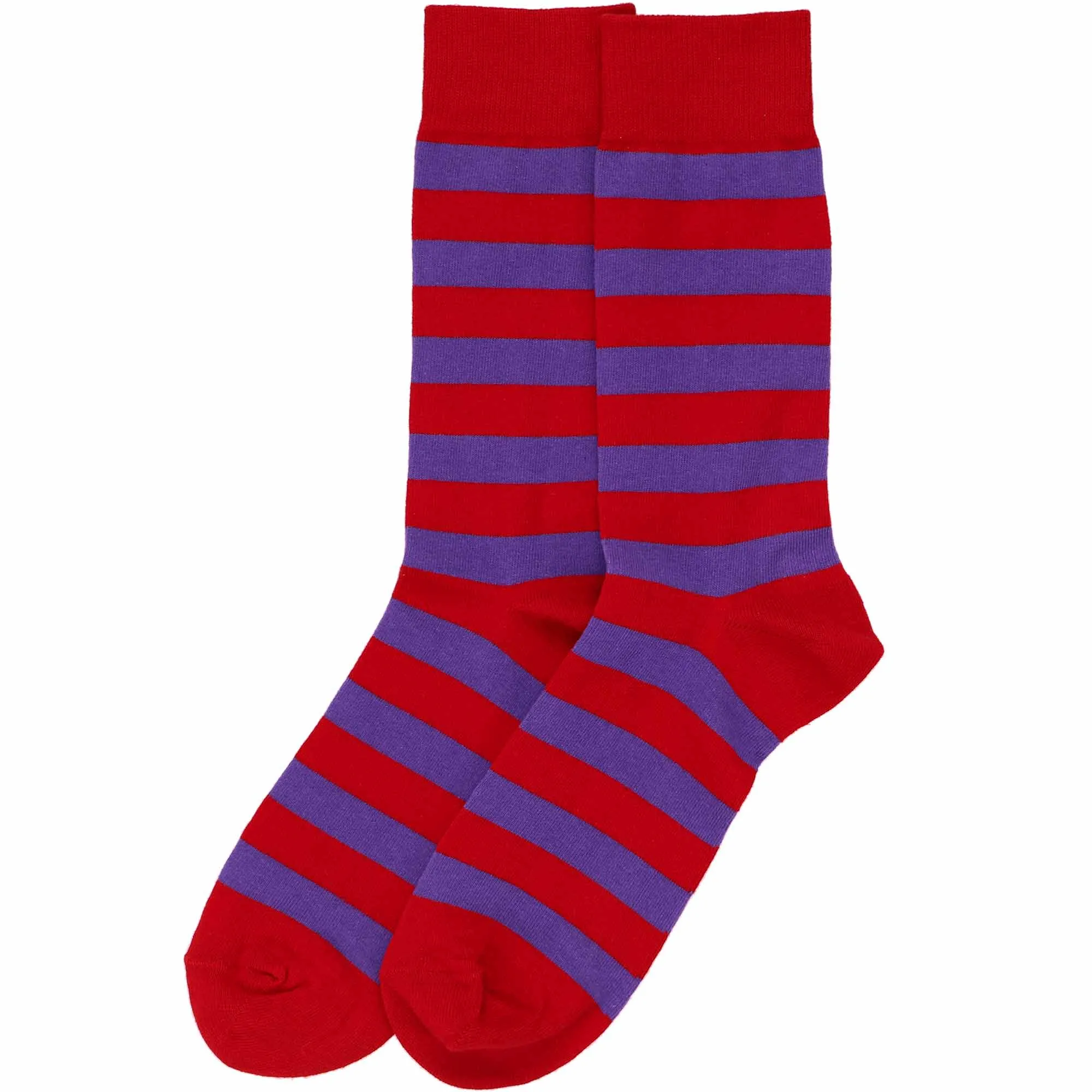 Men's Red and Purple Striped Socks