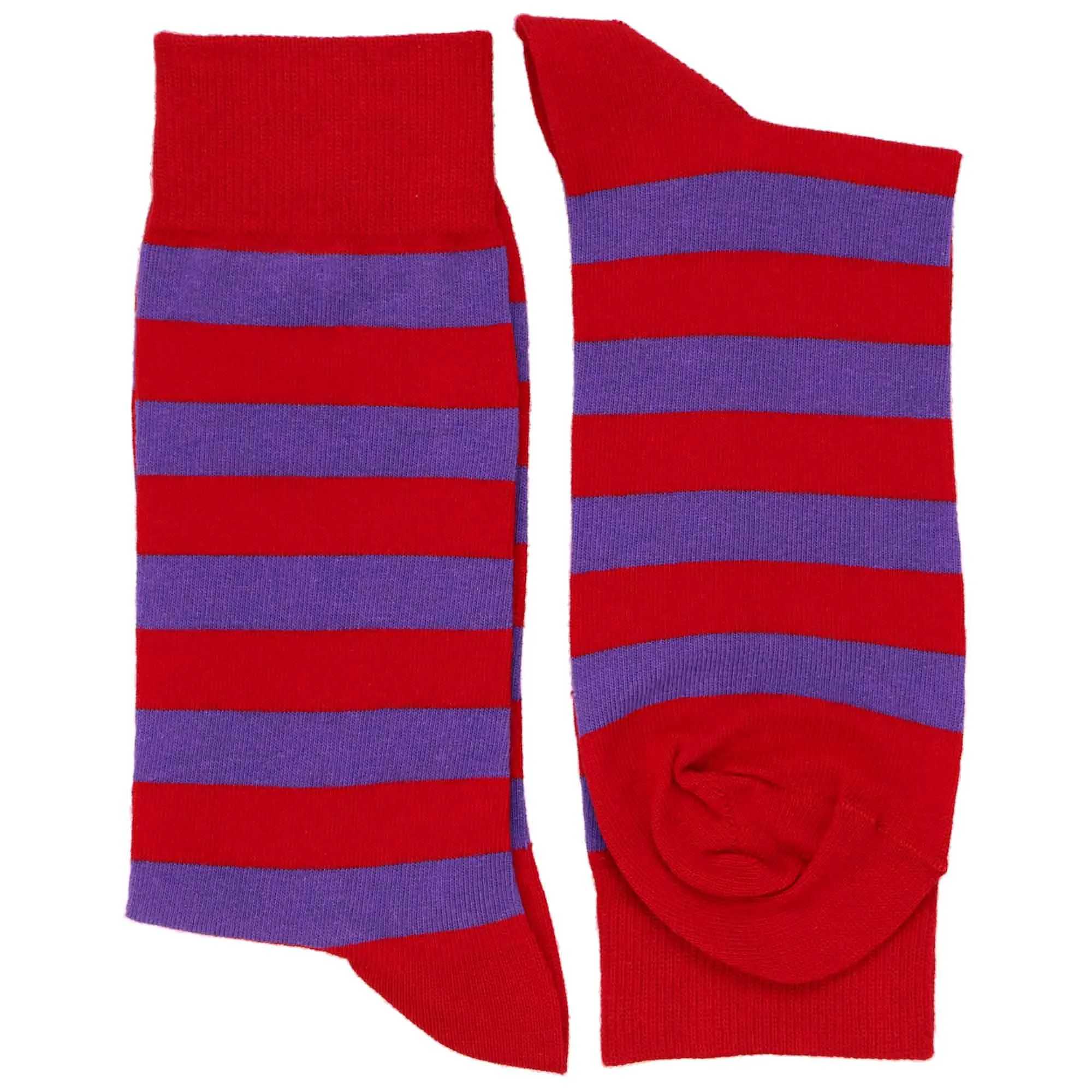 Men's Red and Purple Striped Socks