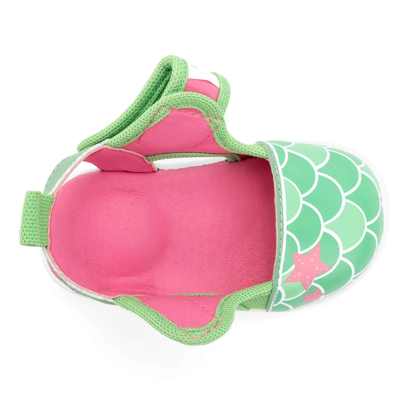 Mermaid Squeaky Toddler Sandals | Green