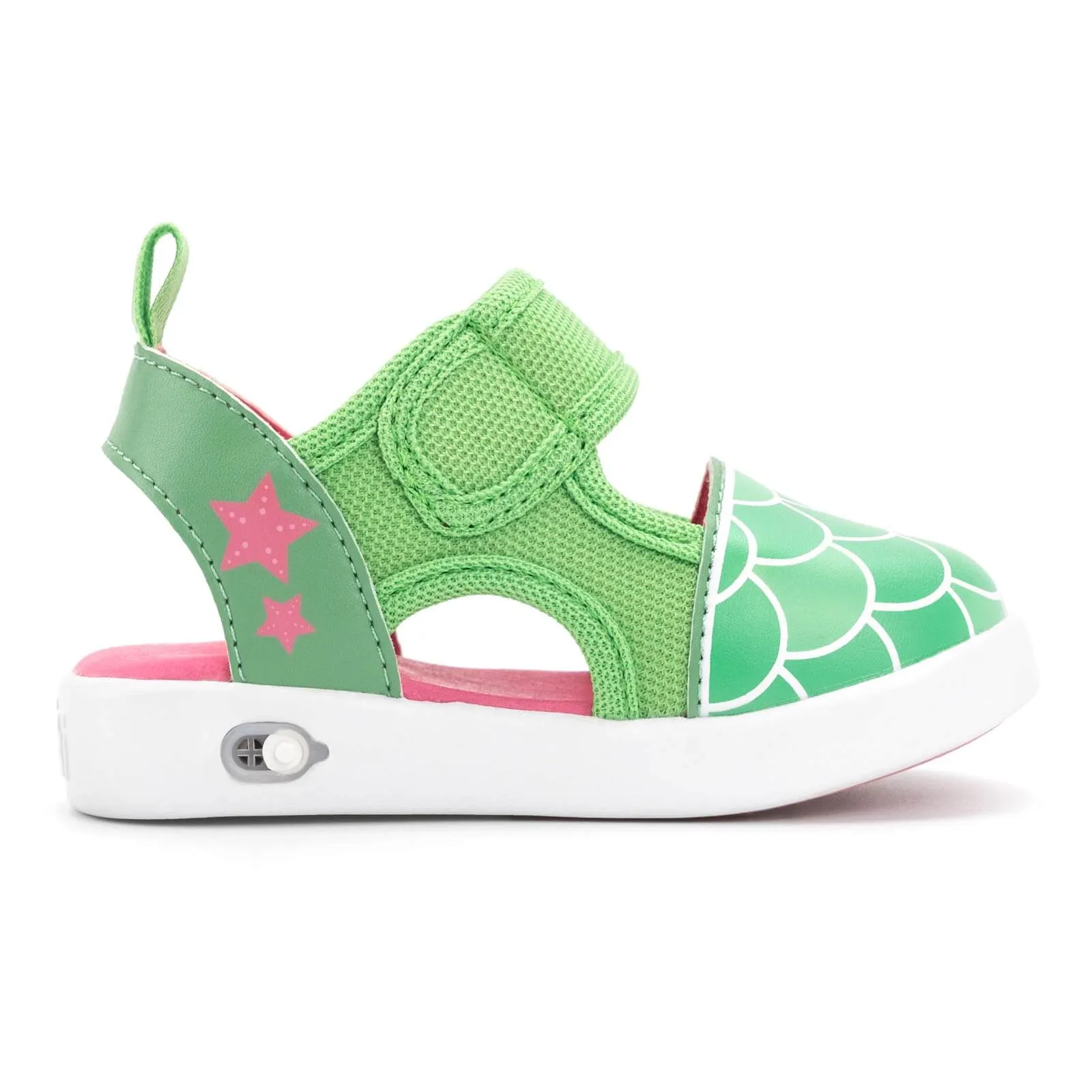 Mermaid Squeaky Toddler Sandals | Green