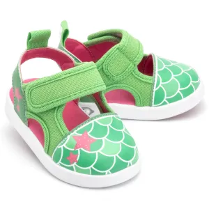 Mermaid Squeaky Toddler Sandals | Green