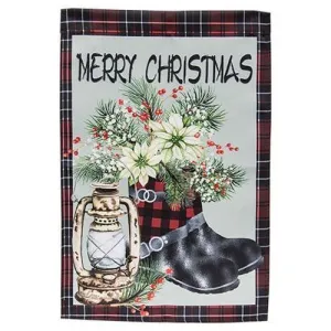 Merry Christmas Boots Garden Flag