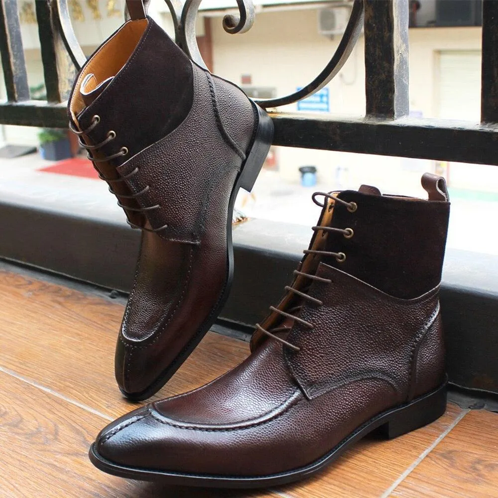 Nevan Leather LaceUp Ankle Boots