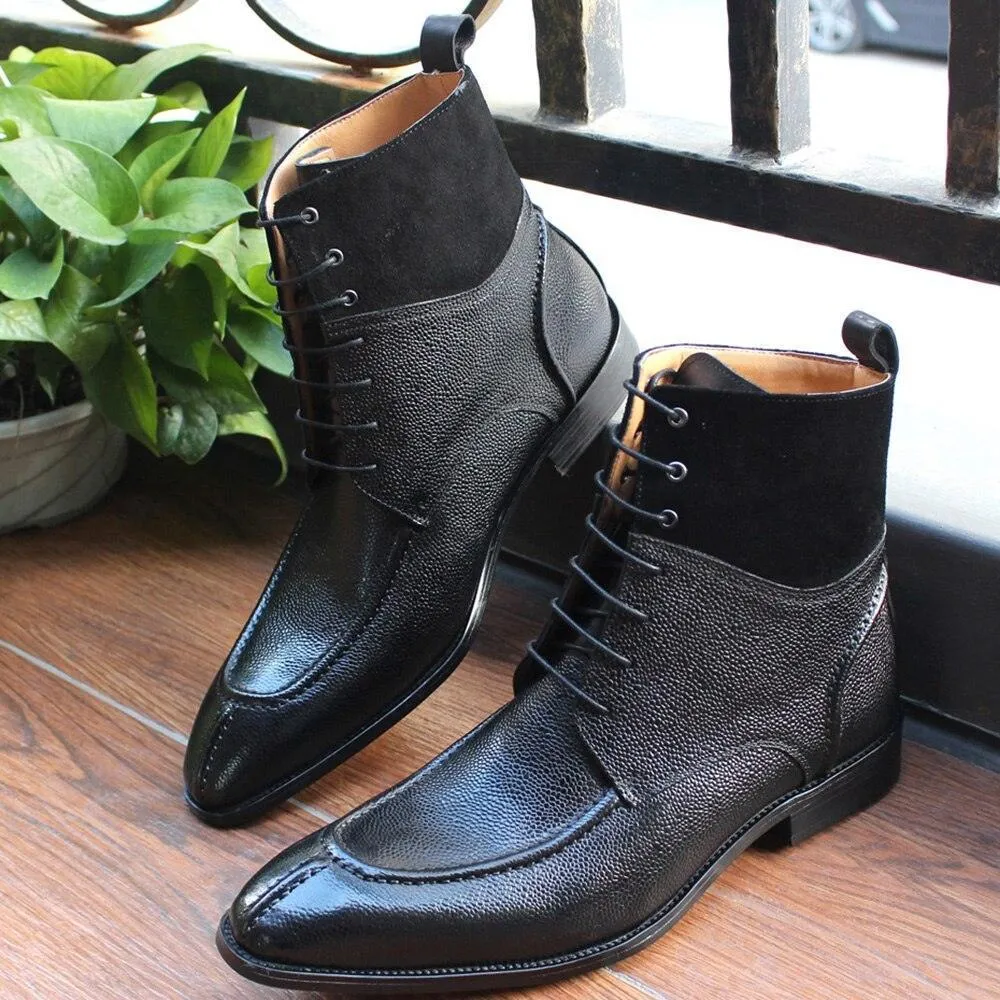 Nevan Leather LaceUp Ankle Boots