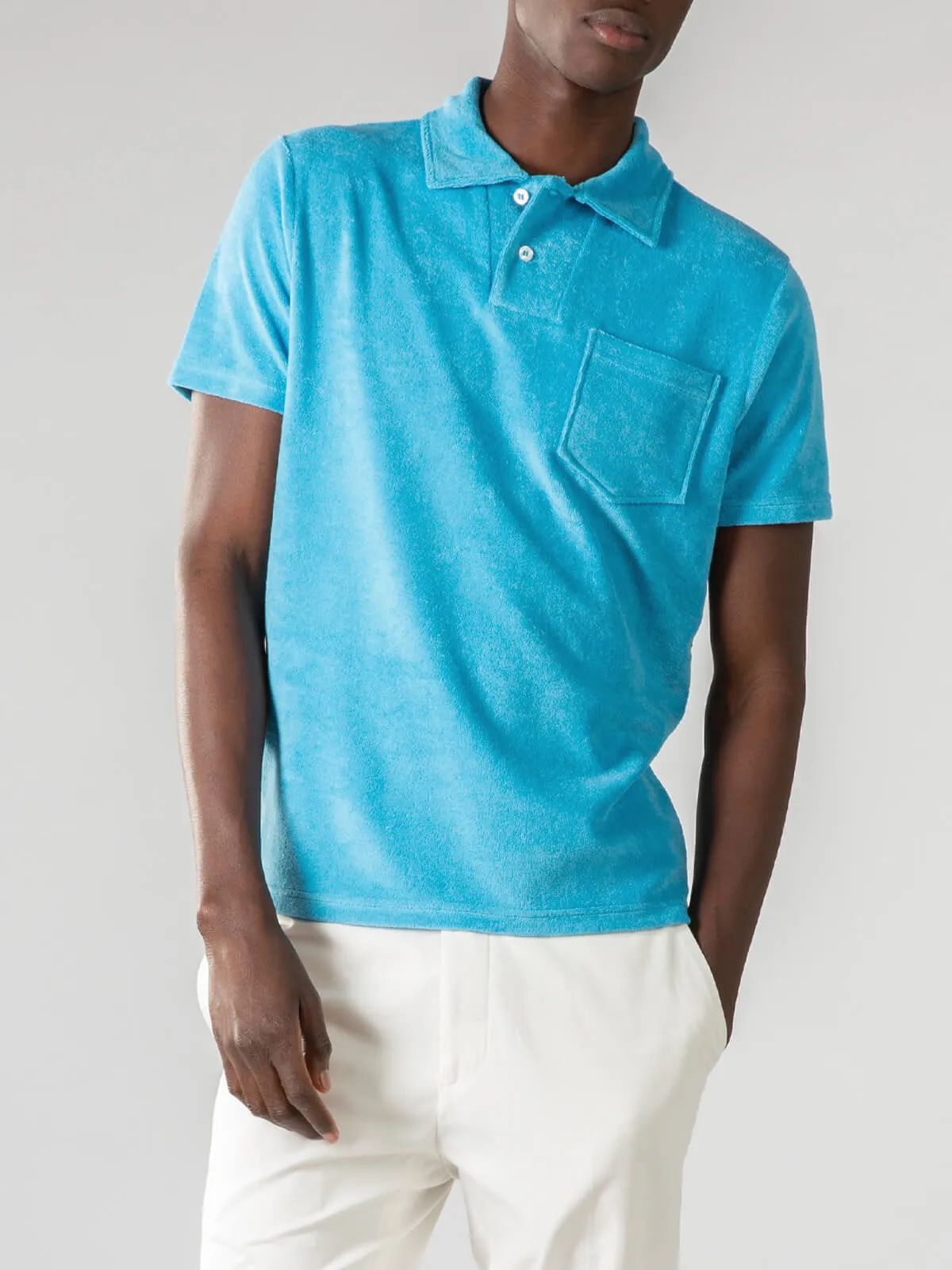 Ocean Terry Towelling Polo Shirt