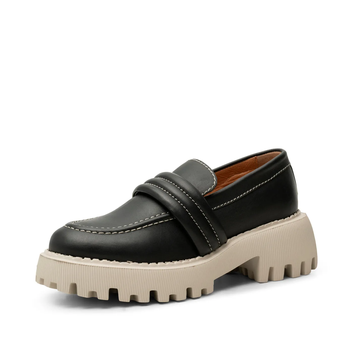 Posey loafer leather - BLACK CONTRAST