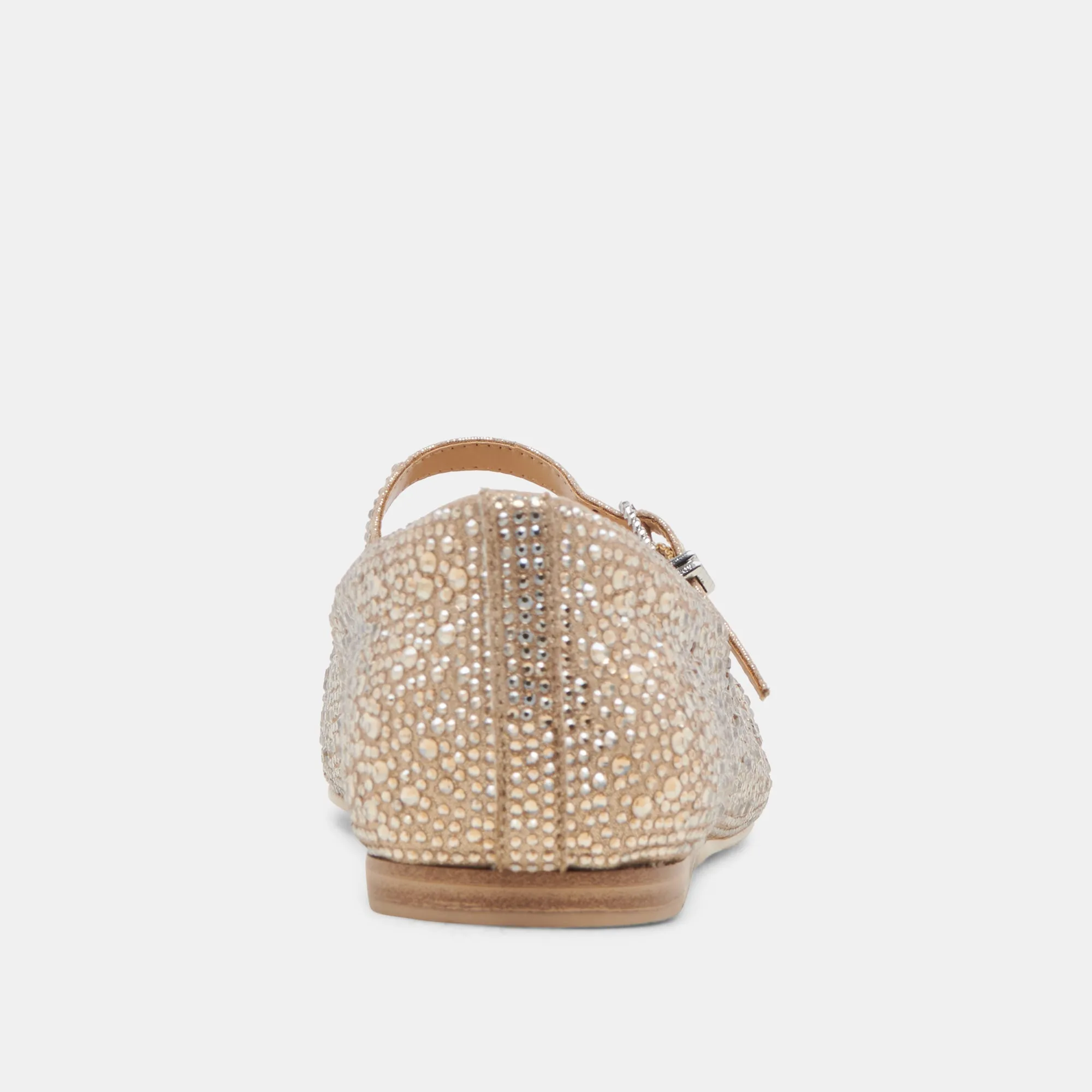 REYES CRYSTAL BALLET FLATS LIGHT GOLD CRYSTAL