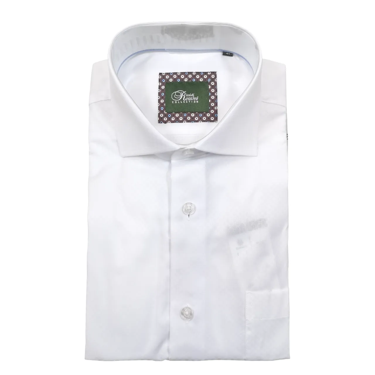 Rossini Plain White Reg LS Shirt