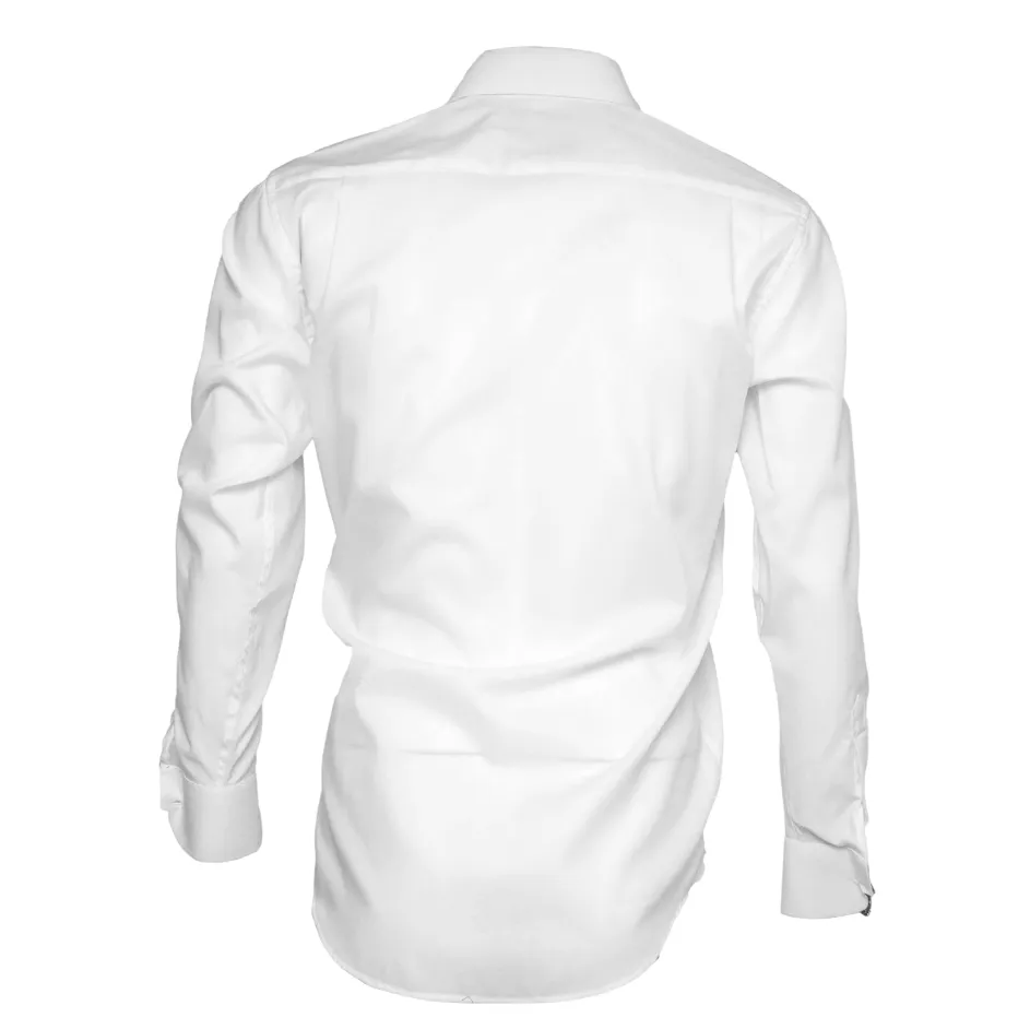 Rossini Plain White Reg LS Shirt