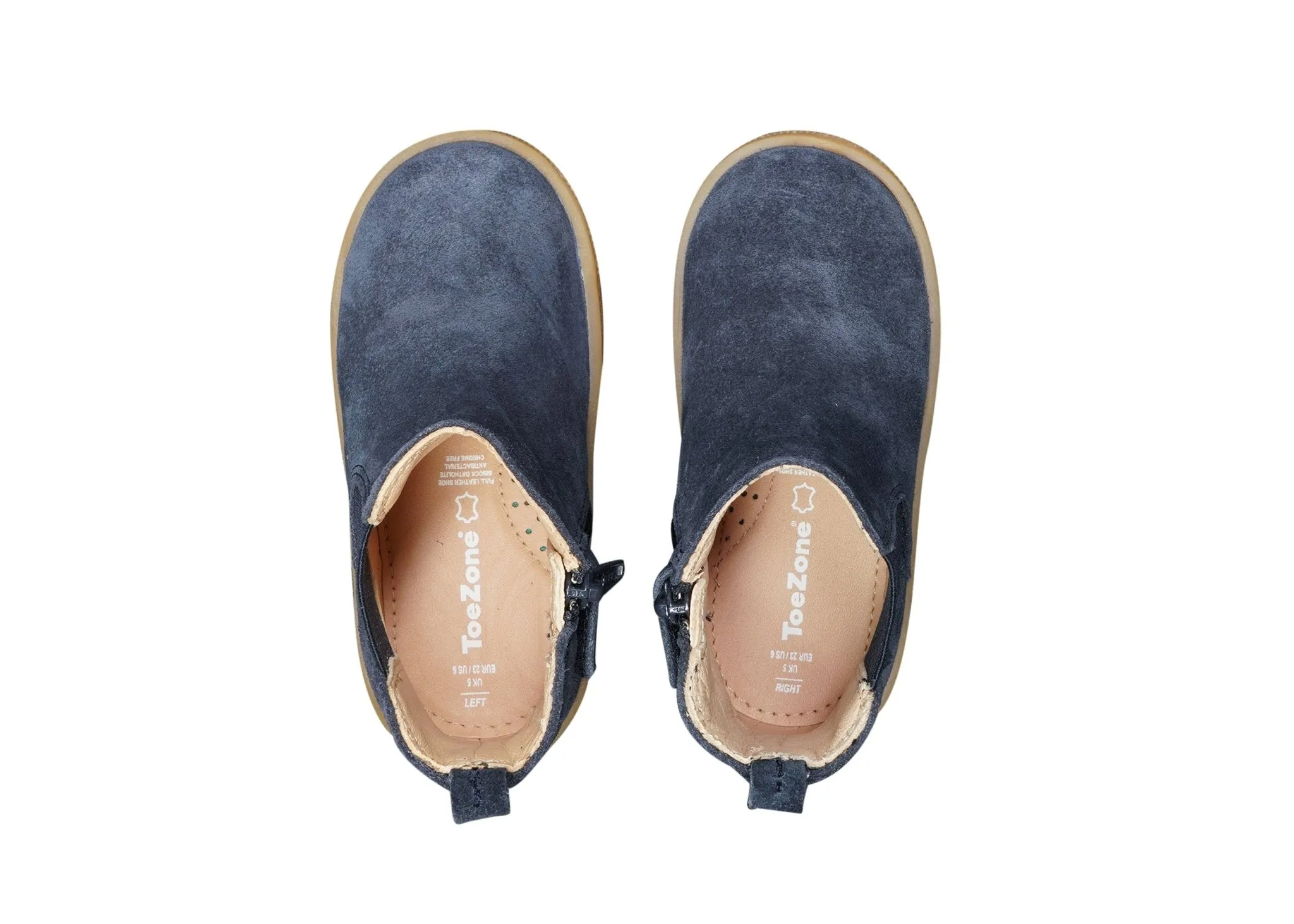 SAM - Navy Suede Gusset Boots  (Available in Half Sizes)