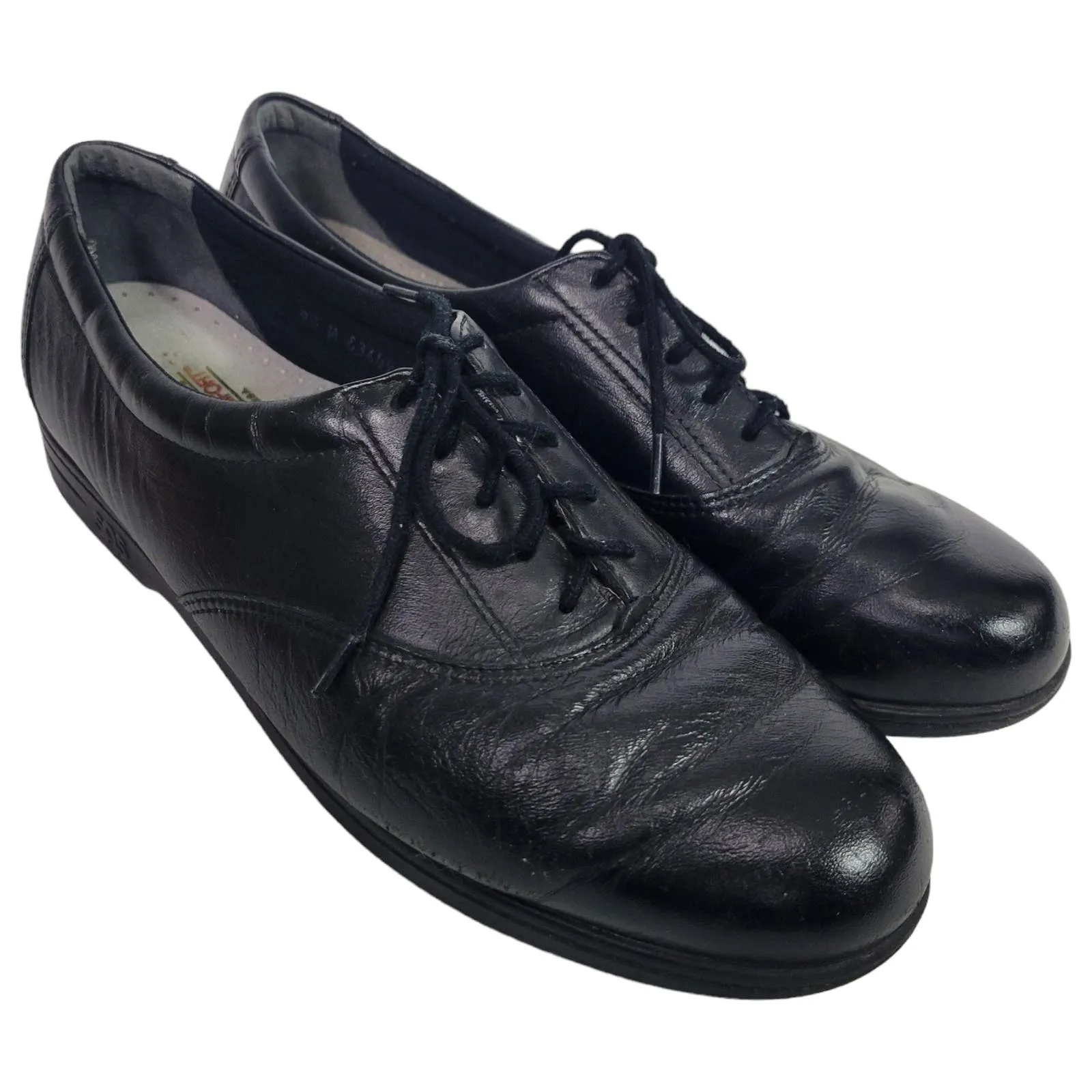 SAS Whisper Lace Up Shoes Black Oxfords Comfort Tripad Walking Oxfords Soft Sole Size 9.5