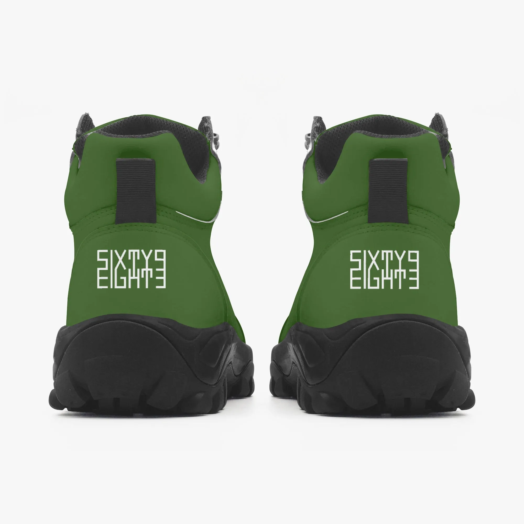 Sixty Eight 93 Logo White Forest Green High Top Boots