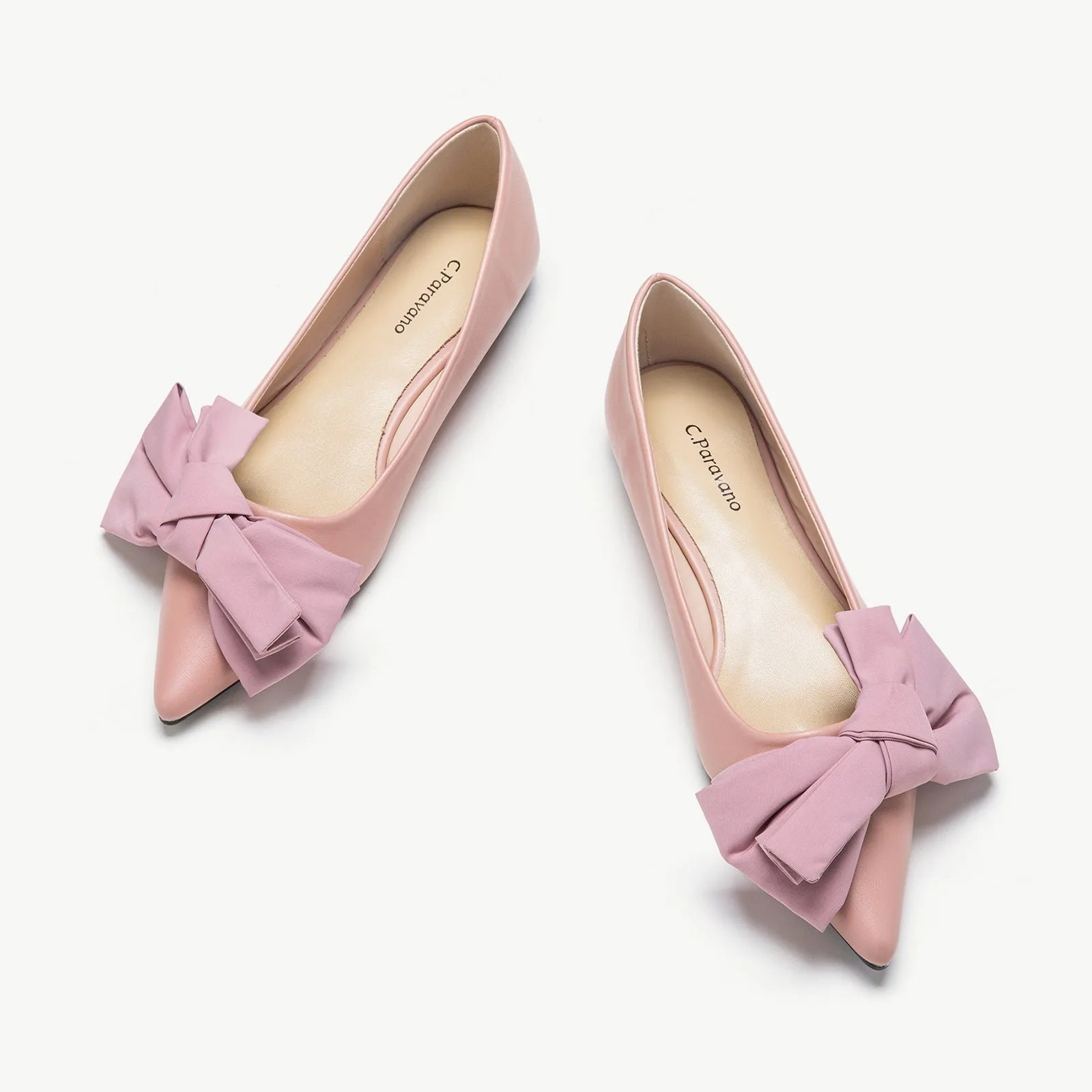 Slanting Bowknot Embellished Flats