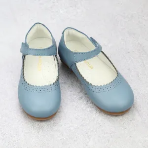 Toddler Girls Lucille Classic Leather Scalloped Flat