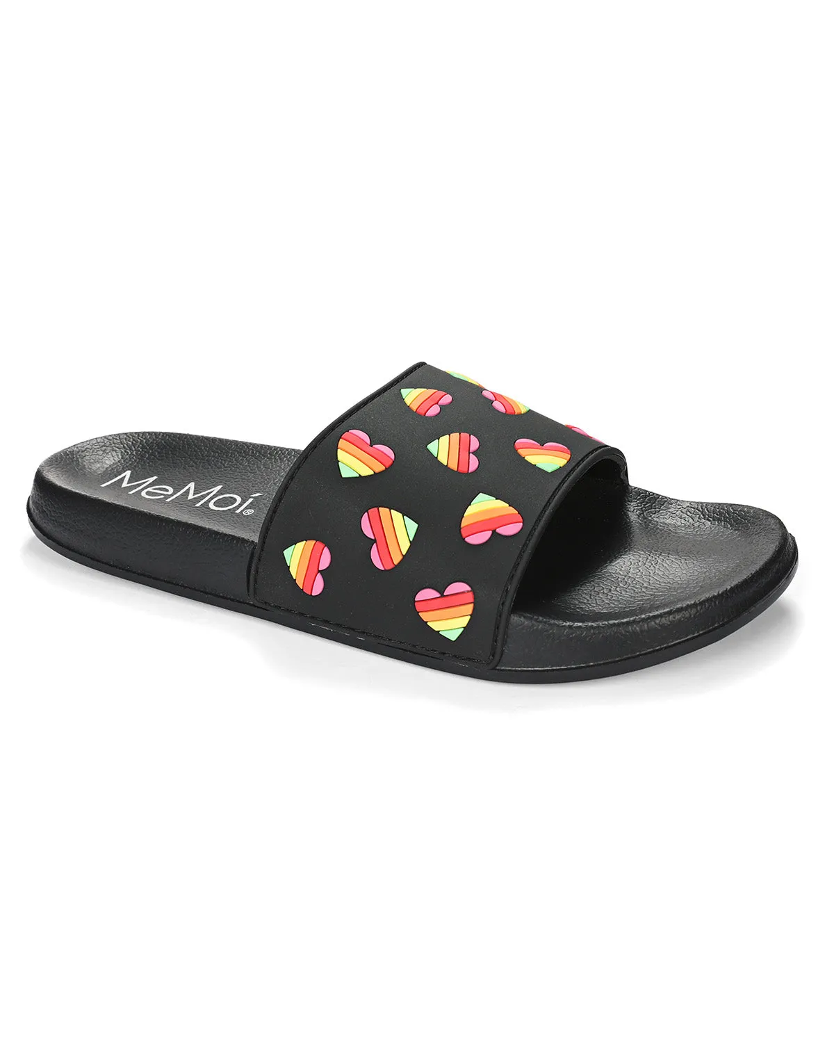 Women's Rainbow Heart Lightweight Slides