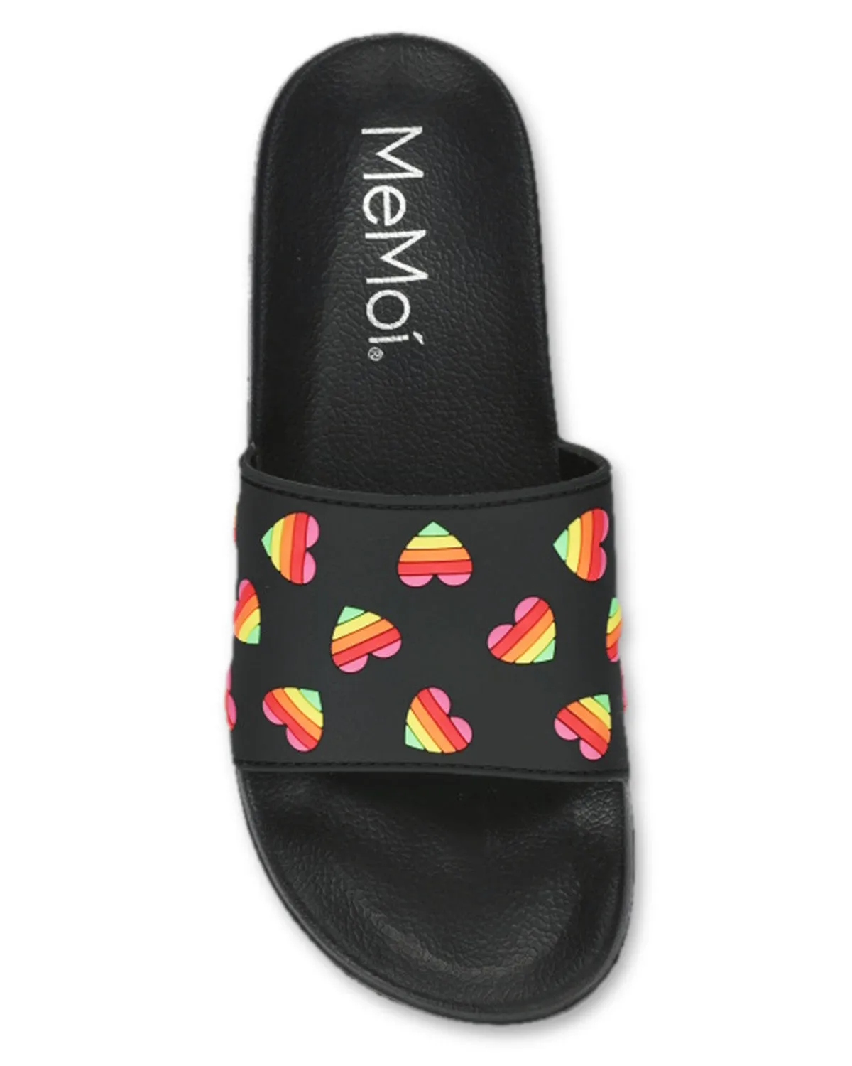 Women's Rainbow Heart Lightweight Slides