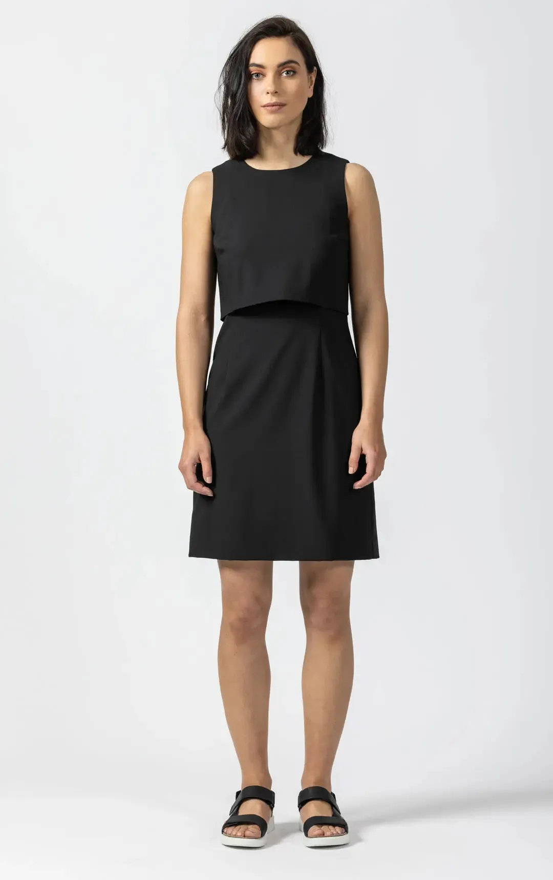 WOOL BLEND SHIFT DRESS - CLEARANCE