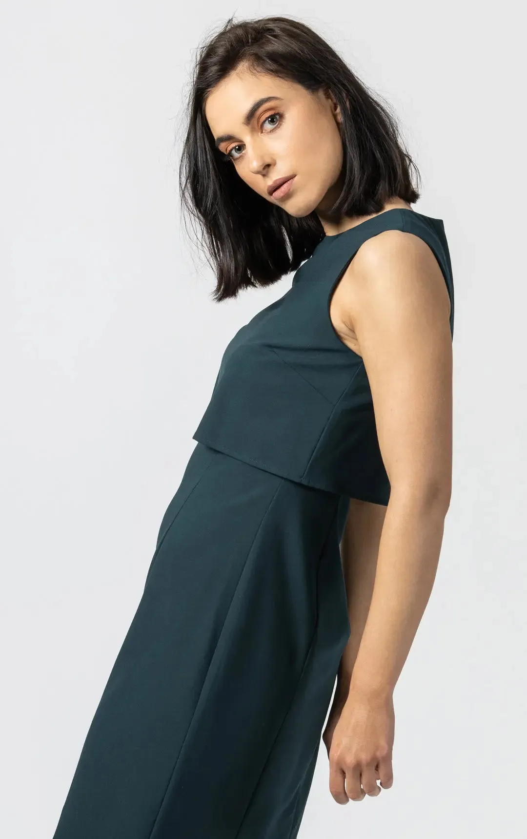 WOOL BLEND SHIFT DRESS - CLEARANCE