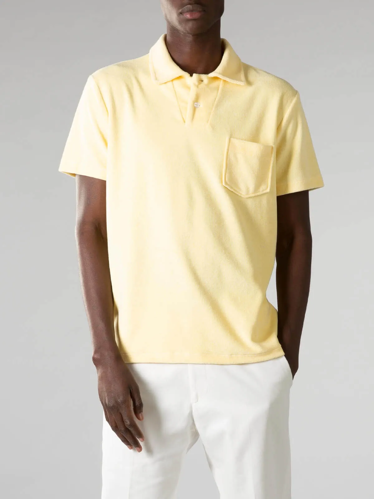 Yellow Terry Towelling Polo Shirt